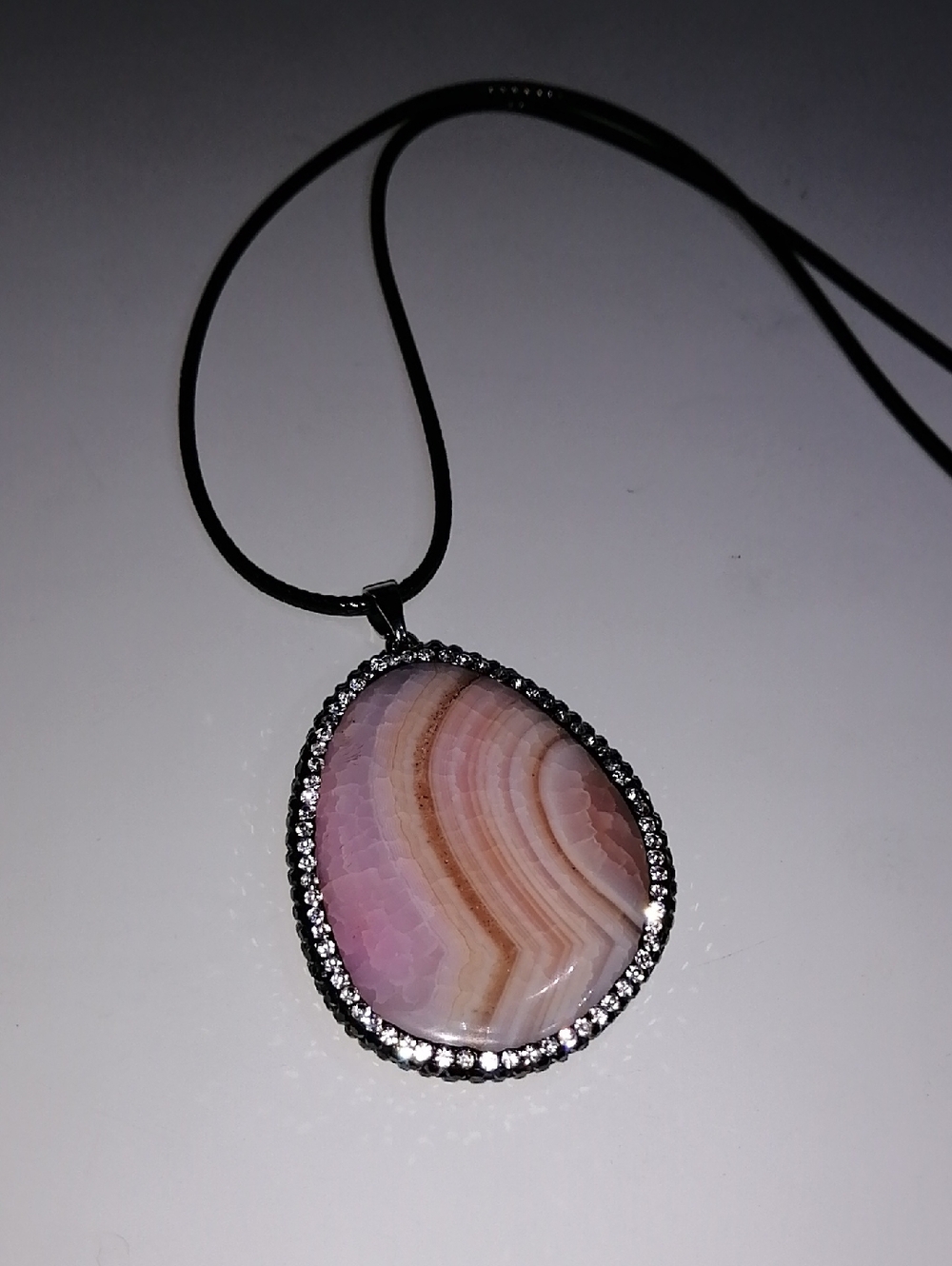 Purple Passion Agate Large Sparkling Pendant On A New Cord, Provides Protection